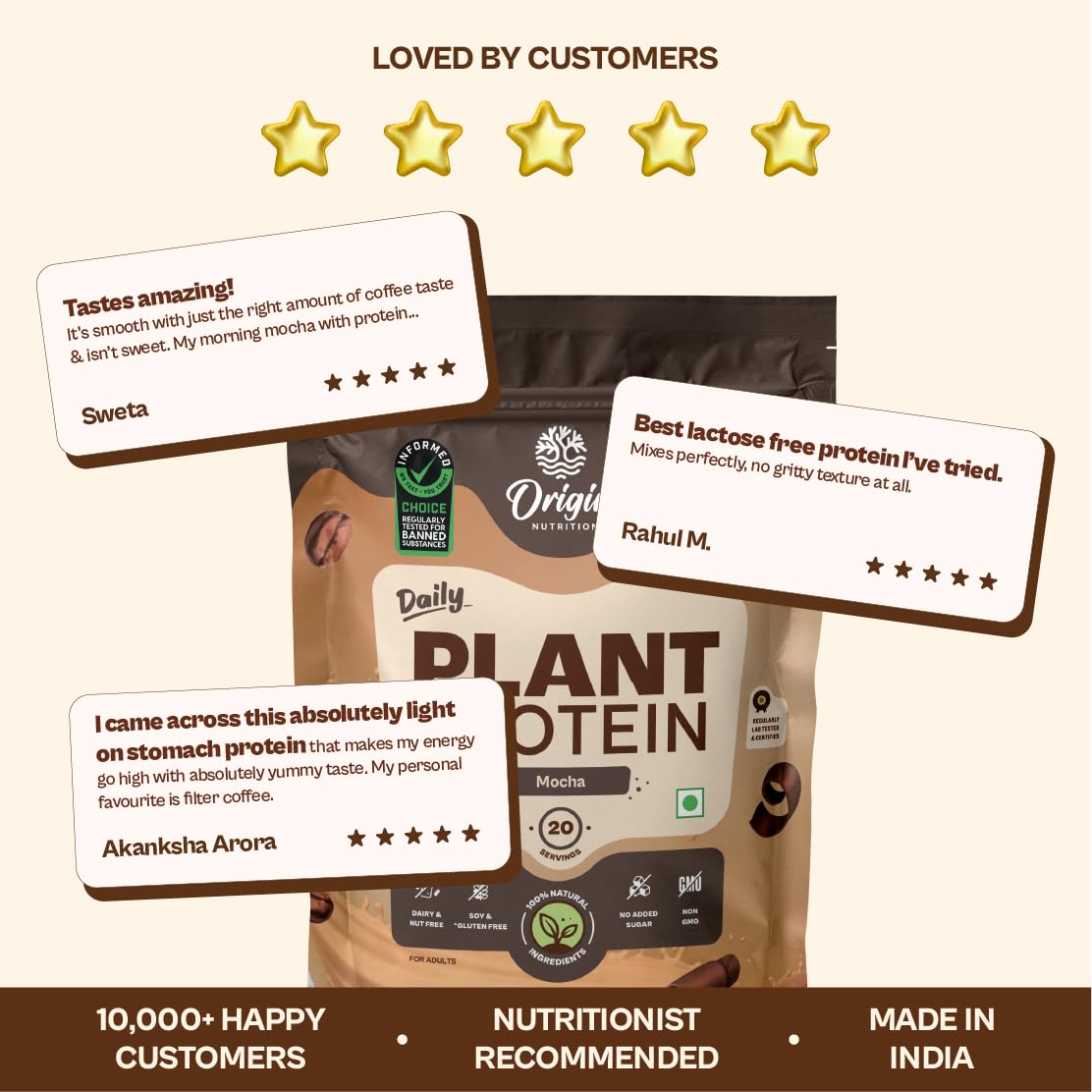 ORIGIN NUTRITION Plant Based Protein Powder, Vegan Pea & Pumpkin Seed, Informed Choice UK Certified - close-up detail (61)