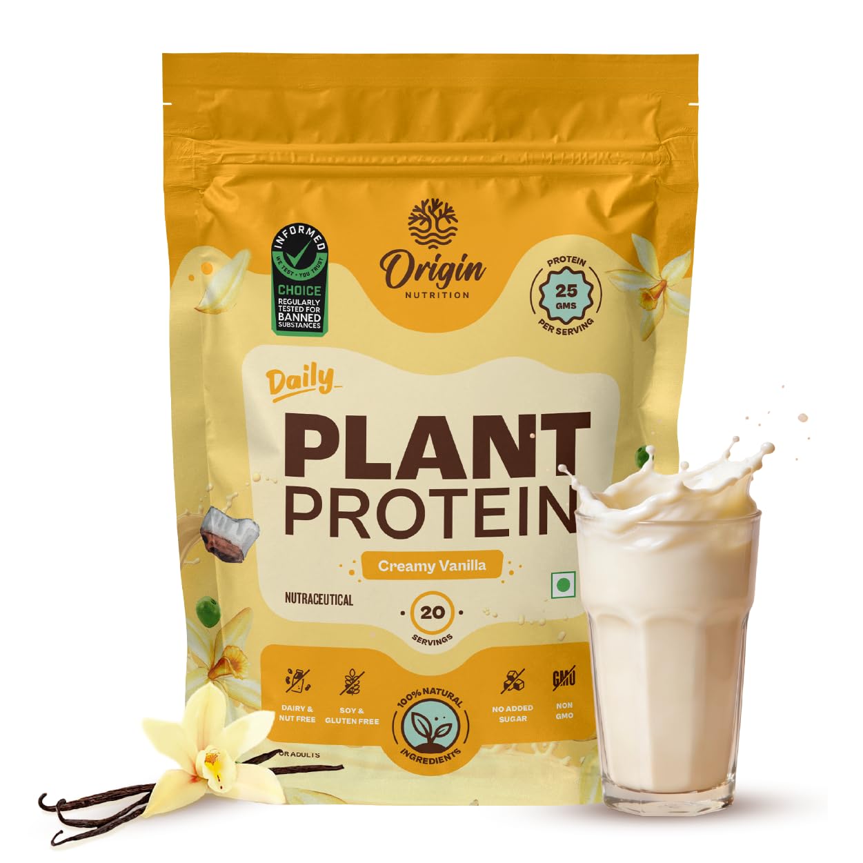 ORIGIN NUTRITION Plant Based Protein Powder, Vegan Pea & Pumpkin Seed, Informed Choice UK Certified (64)