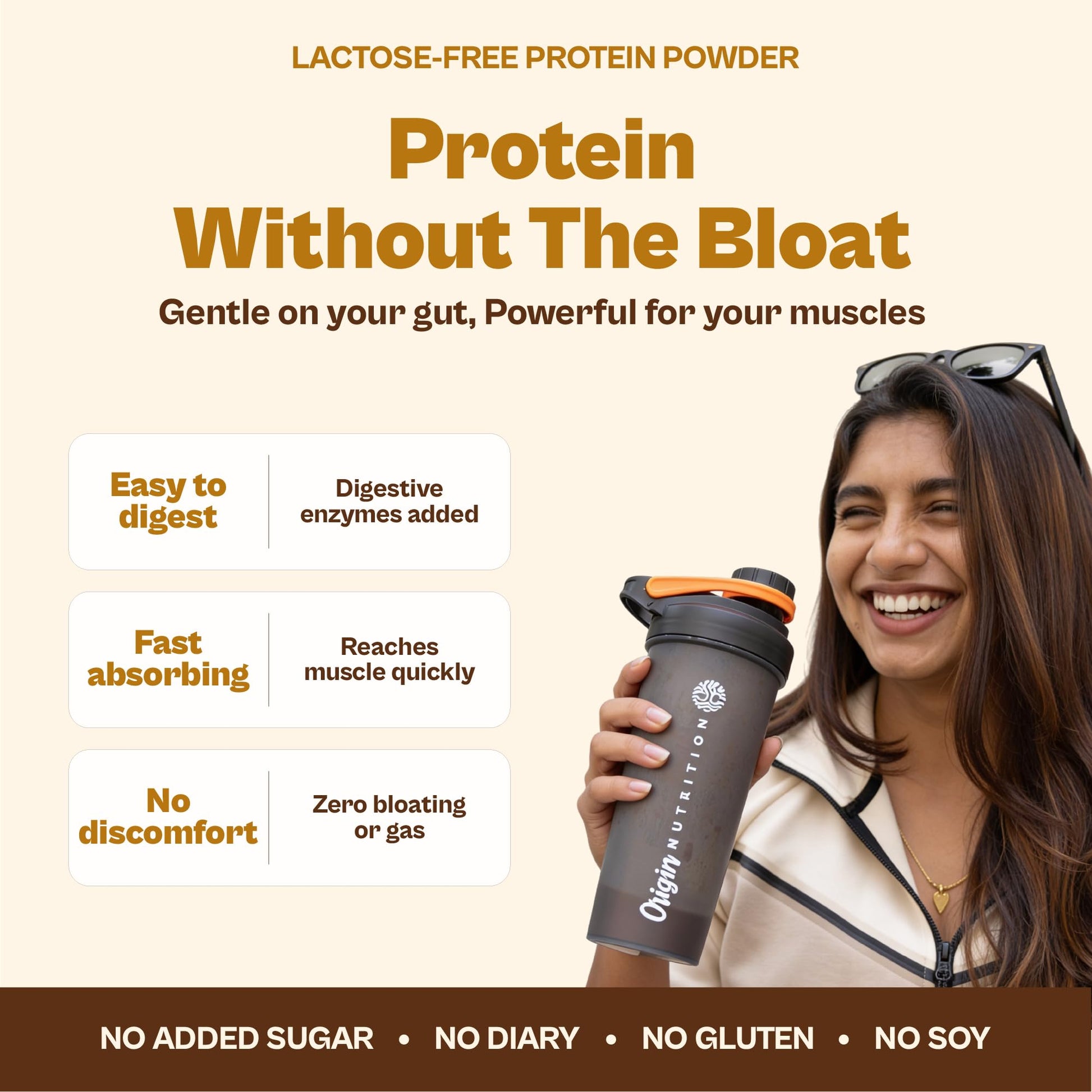 ORIGIN NUTRITION Plant Based Protein Powder, Vegan Pea & Pumpkin Seed, Informed Choice UK Certified - back view (66)