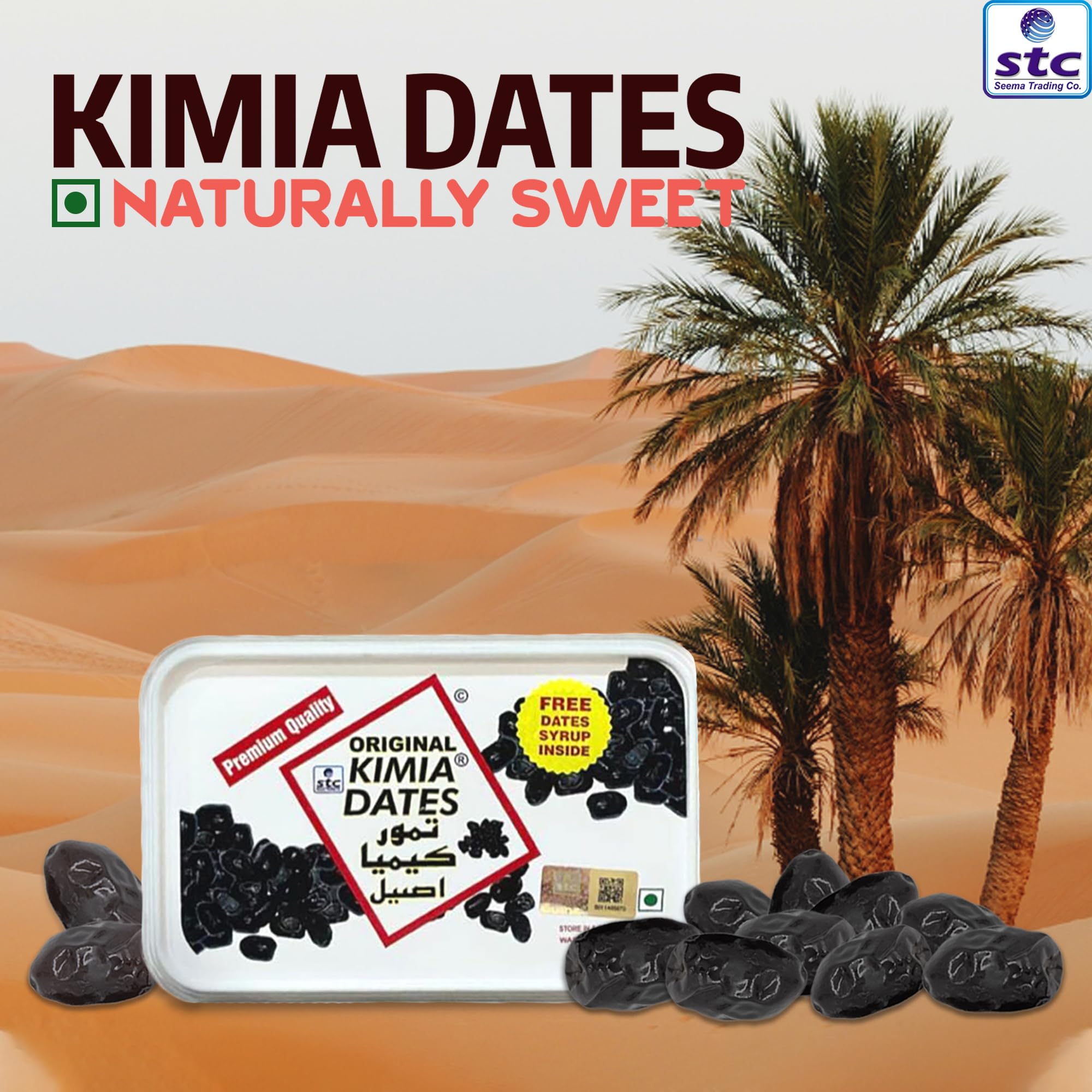 Original Kimia Dates Mazafati Soft Dried Dates, All Natural, No Added Sugar, No Preservatives - back view