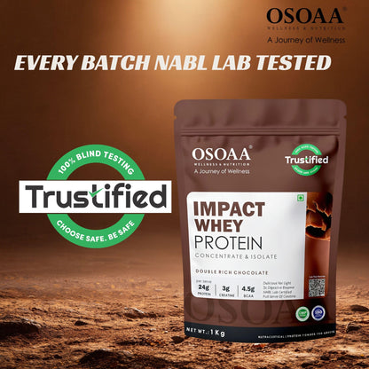 OSOAA Impact Whey Protein, 1kg, Whey Protein Powder with Creatine Monohydrate and Digestive Enzymes - label detail (13)
