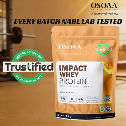 OSOAA Impact Whey Protein, 1kg, Whey Protein Powder with Creatine Monohydrate and Digestive Enzymes - packaging (25)