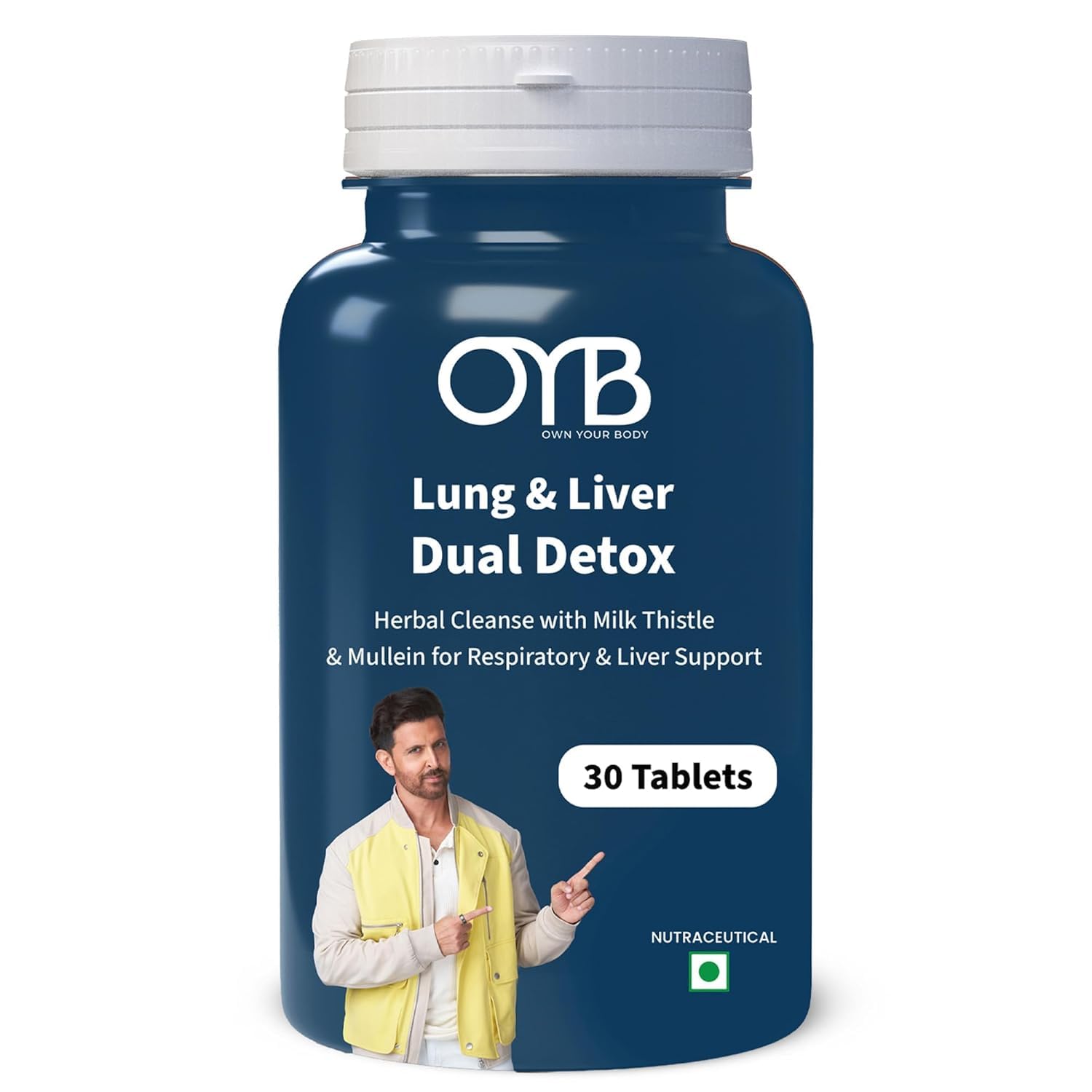 OYB Lung & Liver Ayurvedic Herbal Tablets, 30 Count, with Milk Thistle, Giloy, Kutki, and Amla