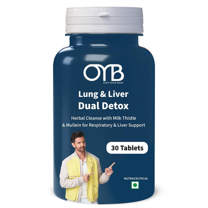 OYB Lung & Liver Ayurvedic Herbal Tablets, 30 Count, with Milk Thistle, Giloy, Kutki, and Amla
