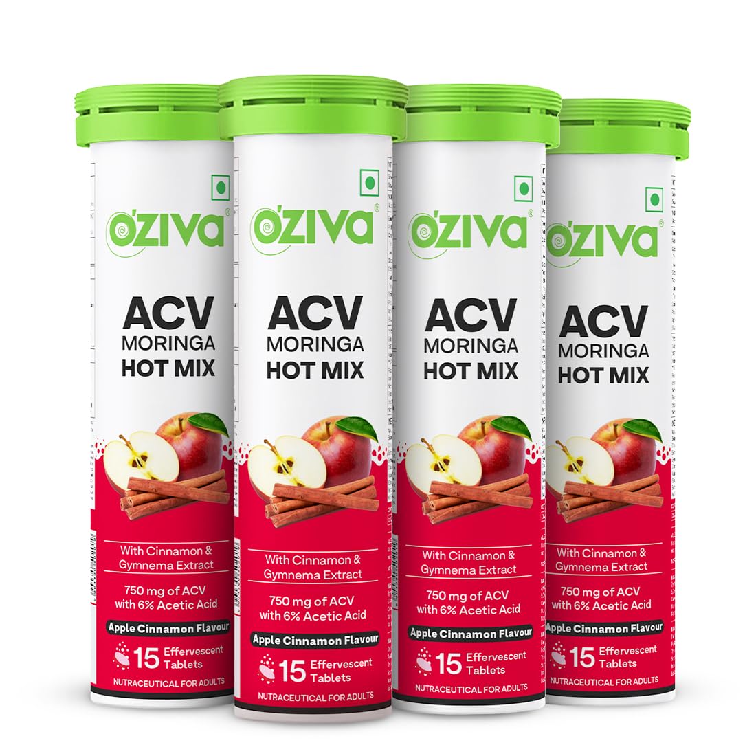 OZiva ACV Moringa Hot Mix Tablets, Apple Cinnamon Flavor, 100g Nutritional Supplement (11)