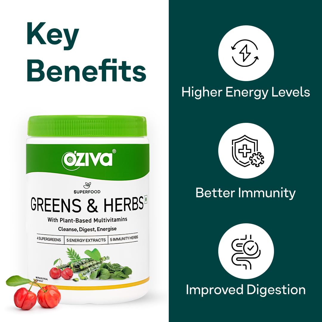 OZiva+ Advanced Metabolic Gut-Fit Supplement, 30 Sachets + 30 Tablets, Cinnamon Polyphenols, B420 Probiotic - back view