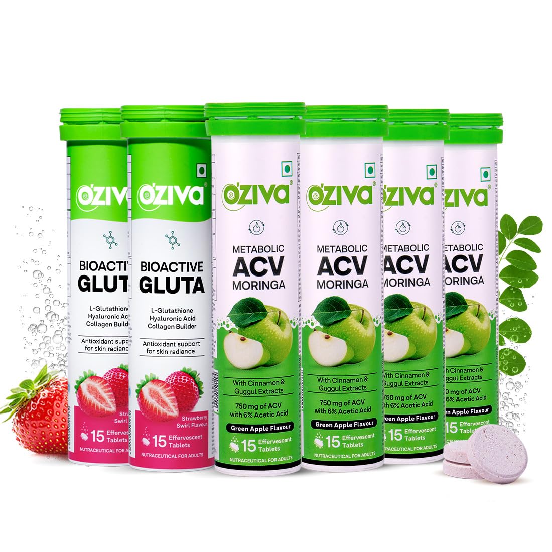 OZiva Apple Cider Vinegar Moringa Hot Mix Effervescent Tablets Dietary Supplement (29)