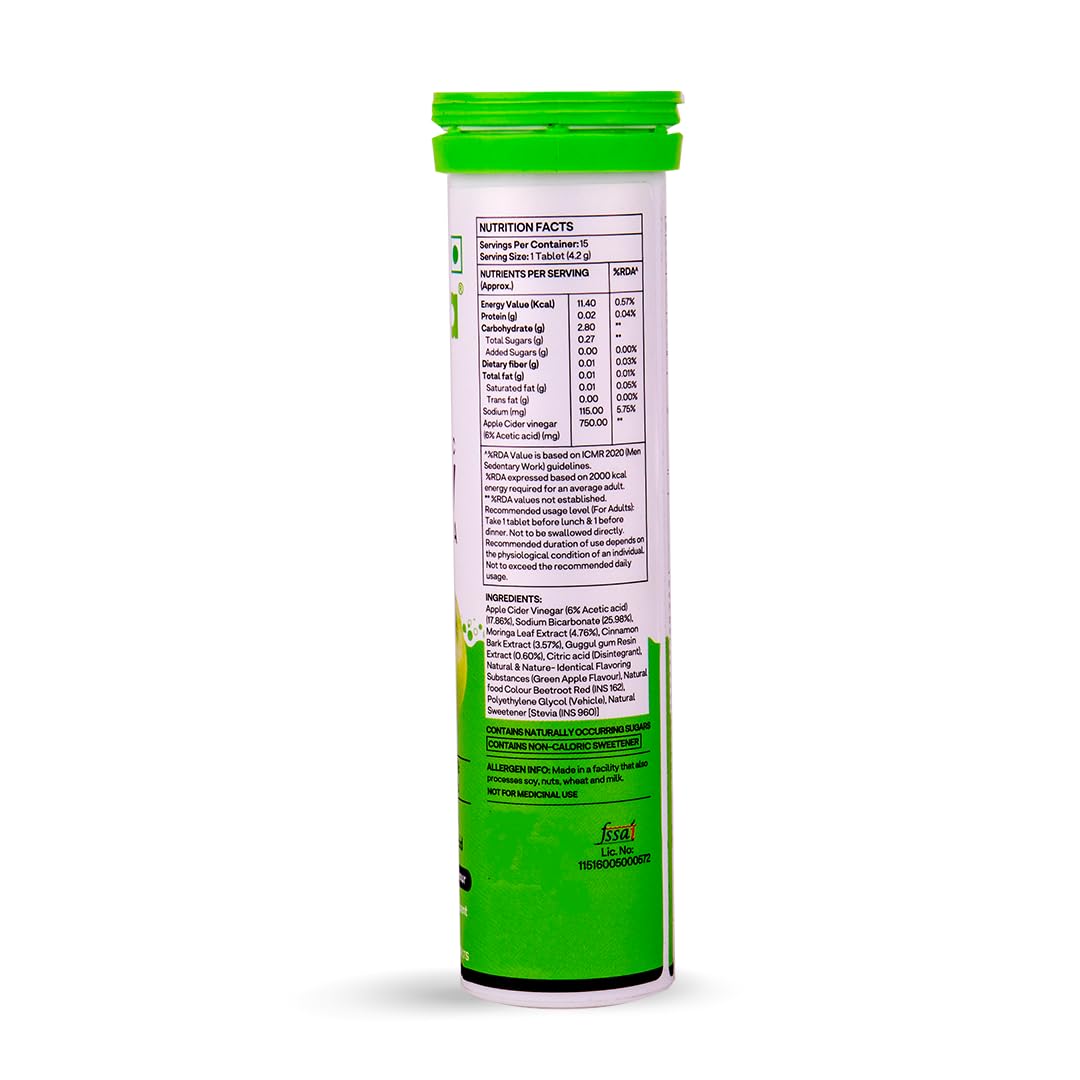 OZiva Apple Cider Vinegar Moringa Hot Mix Effervescent Tablets Dietary Supplement - in use (36)