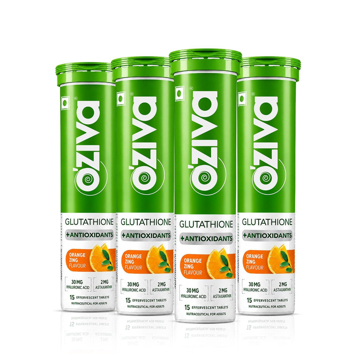 OZiva Bioactive Glutathione Effervescent Tablets, Orange Flavor, 15 Count, Vitamin C Supplement - size and scale (22)
