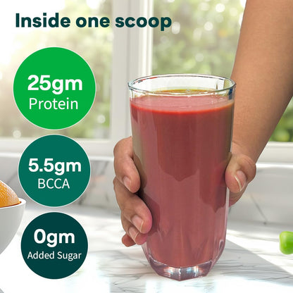 OZiva Bioactive Plant Protein Powder, Vegan Pea Rice Mung Bean Blend, 5.5g BCAA, 25g Protein, Vitamins & Minerals - back view