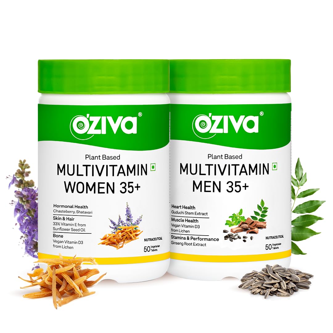 OZiva Daily Adult Multivitamin Tablets, 100 Count, Men's & Women's Formulas, 100g