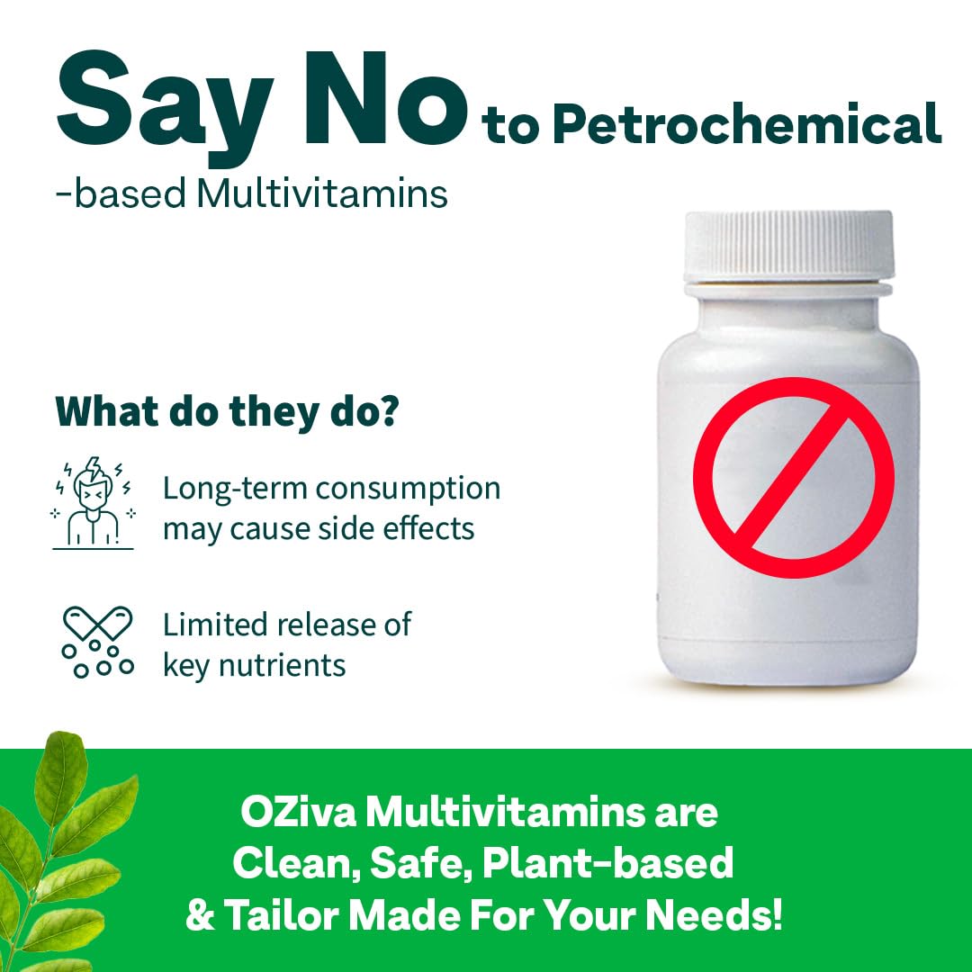 OZiva Daily Adult Multivitamin Tablets, 100 Count, Men's & Women's Formulas, 100g - packaging