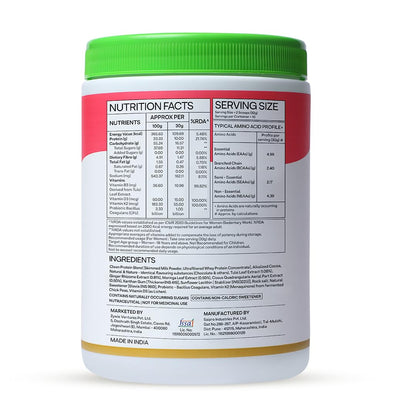 OZiva Daily Protein Activ for Women Whey Protein Powder, Multisource with Vitamins, Soy-Free, Gluten-Free, No Added Sugar - i
