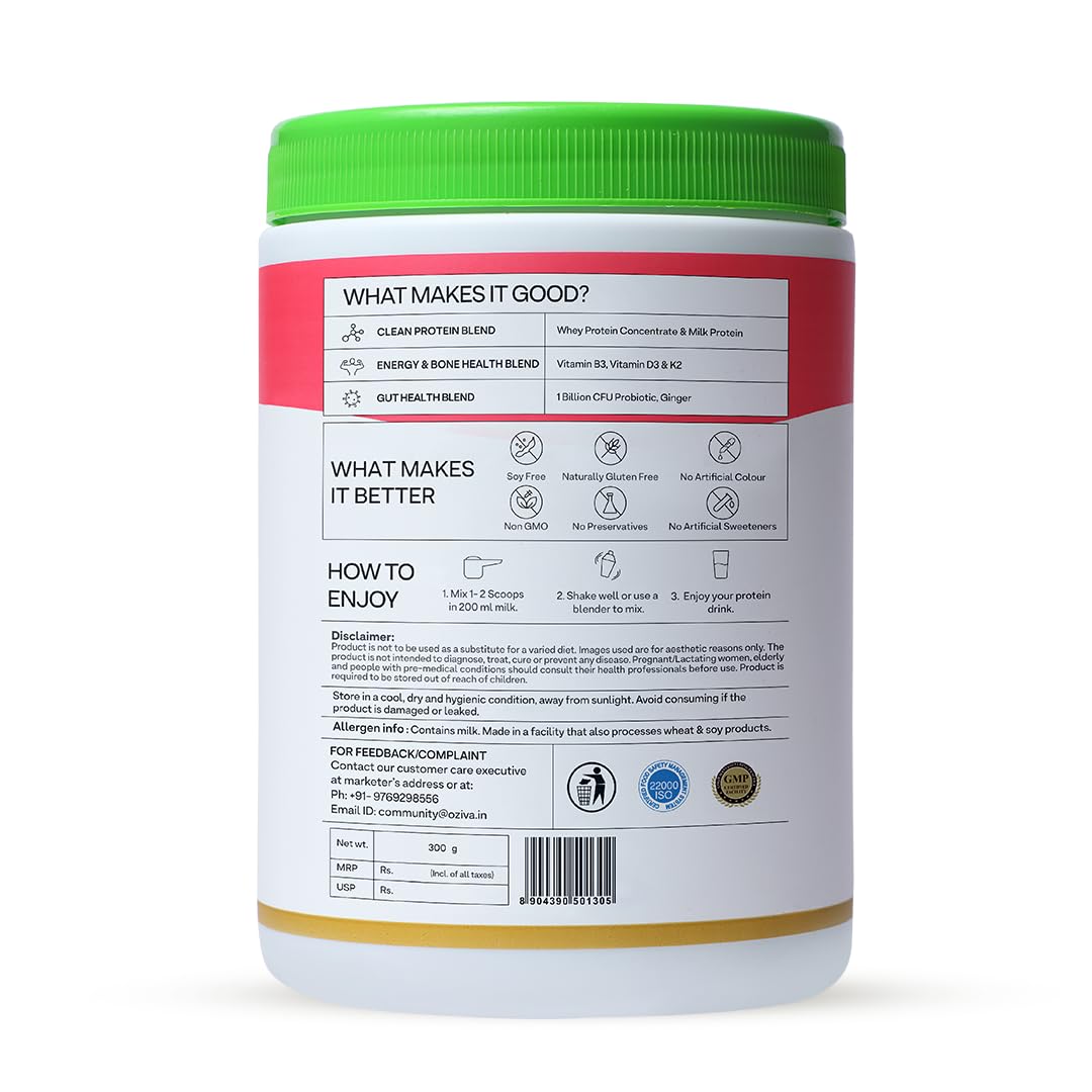 OZiva Daily Protein Activ for Women Whey Protein Powder, Multisource with Vitamins, Soy-Free, Gluten-Free, No Added Sugar - s