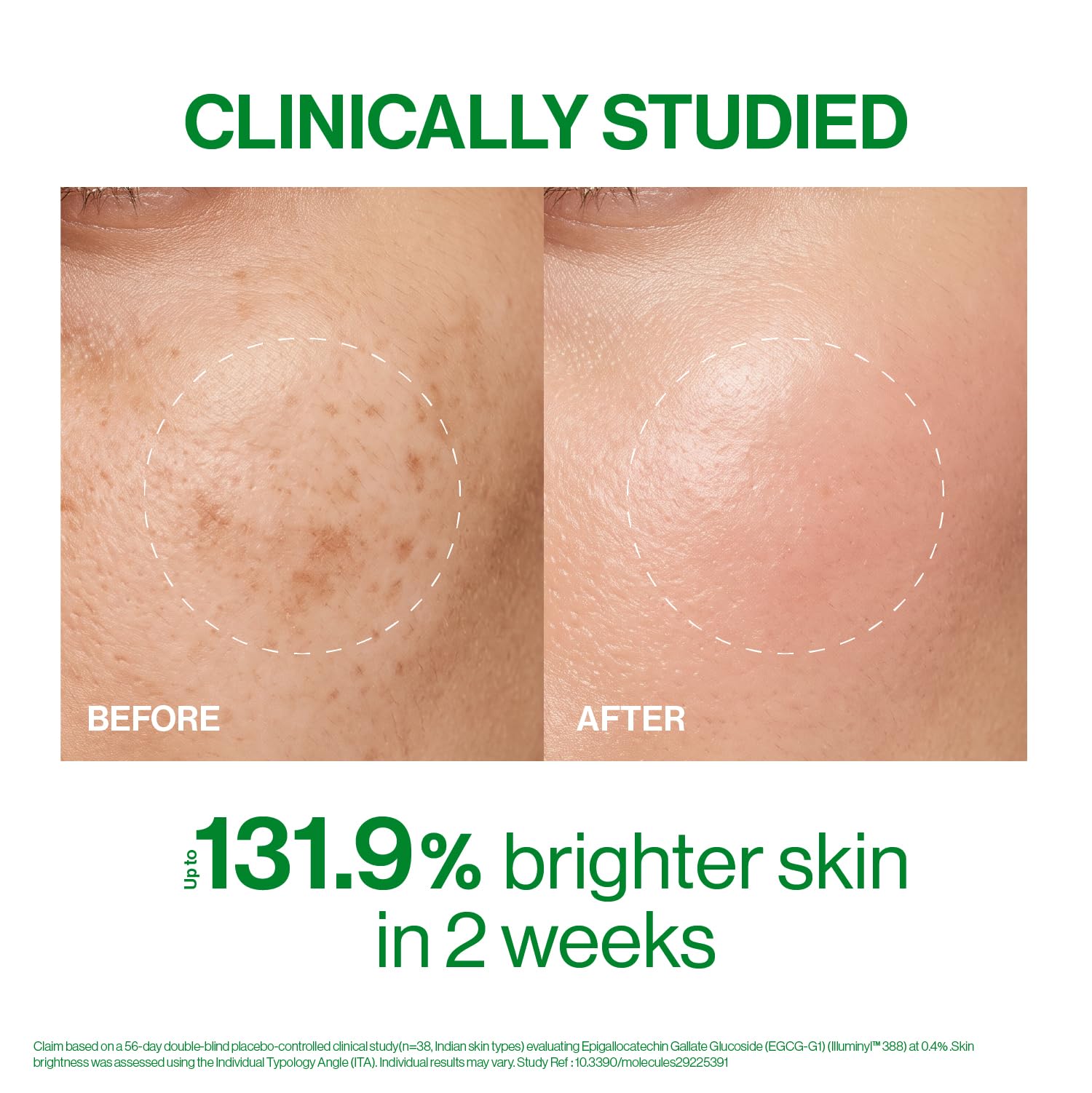 OZiva Gluta Brightening Serum, 30ml, Plant-Based Formula with Green Tea Extract, Liposomal Glutathione, Saffron and Hibiscus 