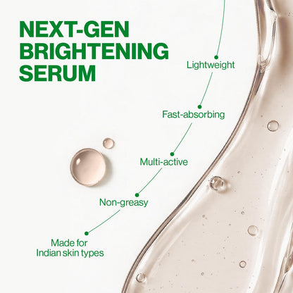 OZiva Gluta Brightening Serum, 30ml, Plant-Based Formula with Green Tea Extract, Liposomal Glutathione, Saffron and Hibiscus 