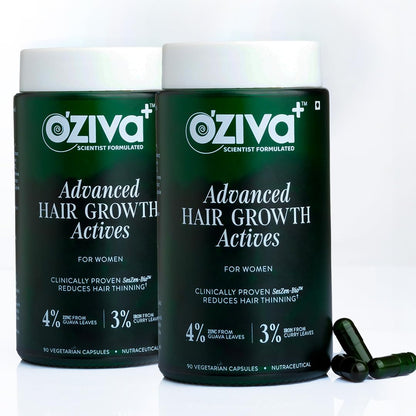 OZiva Hair Supplement Capsules for Adult Women, Plant-Based Botanical Formula, Standardized Extracts (10)