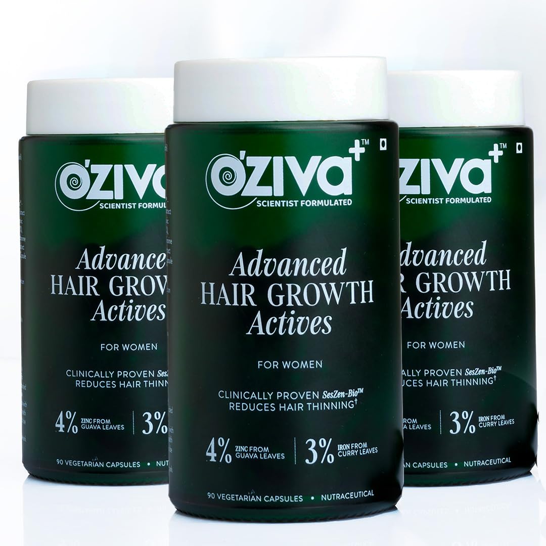 OZiva Hair Supplement Capsules for Adult Women, Plant-Based Botanical Formula, Standardized Extracts (13)
