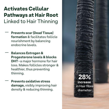 OZiva Hair Supplement Capsules for Adult Women, Plant-Based Botanical Formula, Standardized Extracts - ingredients panel
