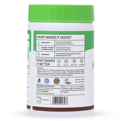OZiva Hair Vitamin Supplement, 60 Capsules, Plant-Based Biotin, Iron, Zinc - in use