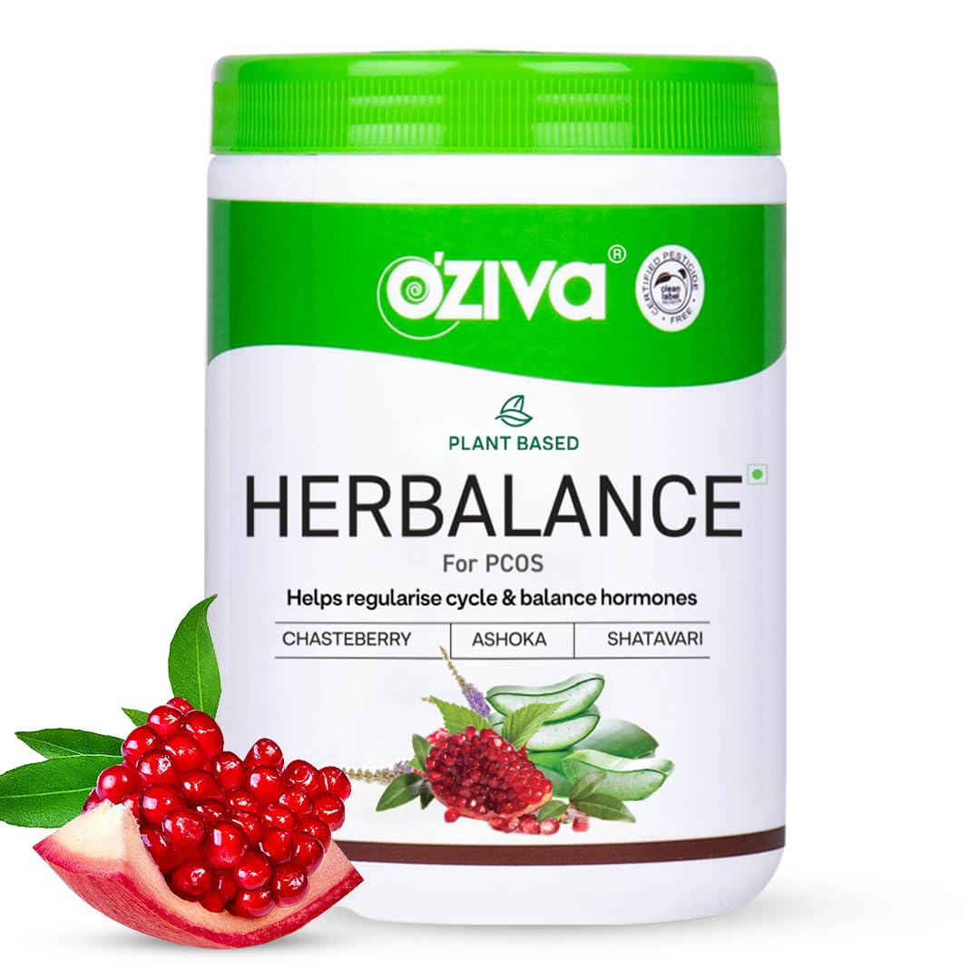 OZiva HerBalance PCOS Plant-Based Herbal Supplement Powder for Women, 200g