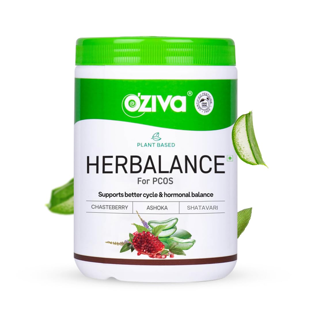 OZiva HerBalance PCOS Plant-Based Herbal Supplement Powder for Women, 200g - ingredients panel (16)