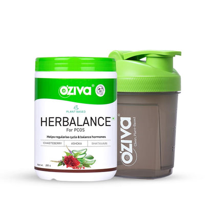 OZiva HerBalance PCOS Plant-Based Herbal Supplement Powder for Women, 200g (20)