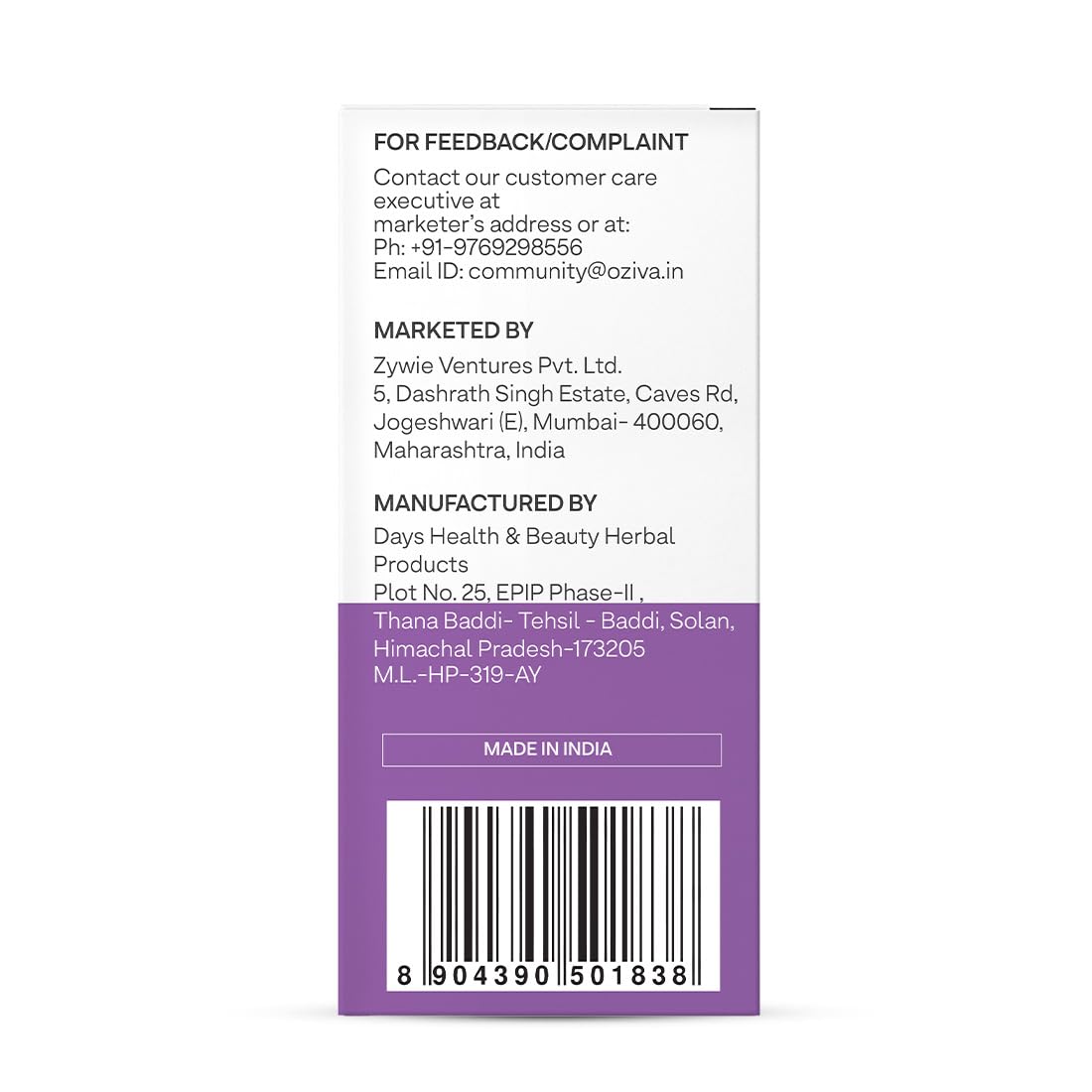 OZiva Phyto Ceramides Collagen Builder, Blueberry, 30 Sachets, Plant-Based Supplement - size and scale (16)