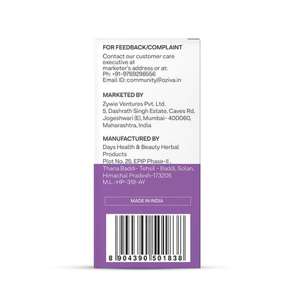 OZiva Phyto Ceramides Collagen Builder, Blueberry, 30 Sachets, Plant-Based Supplement - close-up detail