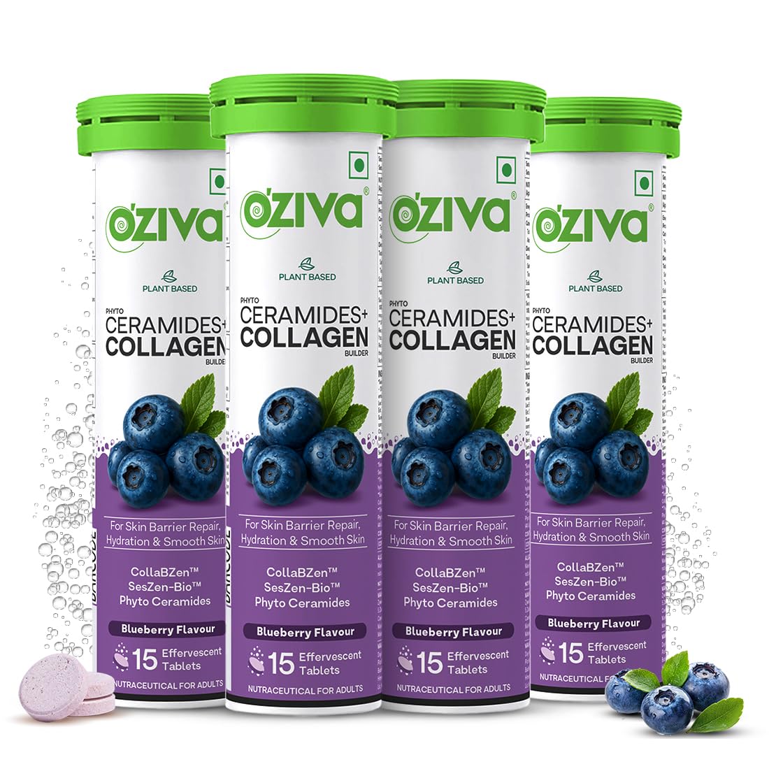 OZiva Phyto Ceramides+ Collagen Builder Tablets, 30 Tabs, Unisex Adult Nutritional Supplement (10)