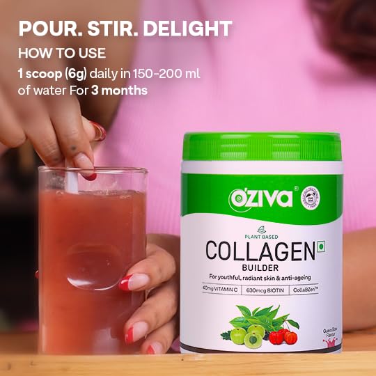 OZiva Phyto Ceramides+ Collagen Builder Tablets, 30 Tabs, Unisex Adult Nutritional Supplement - close-up detail (18)