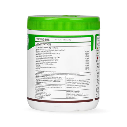 OZiva Plant Based Biotin Powder Supplement, 125g, Lemon Flavor, Certified Clean & Vegan, No Soy/Gluten - in use