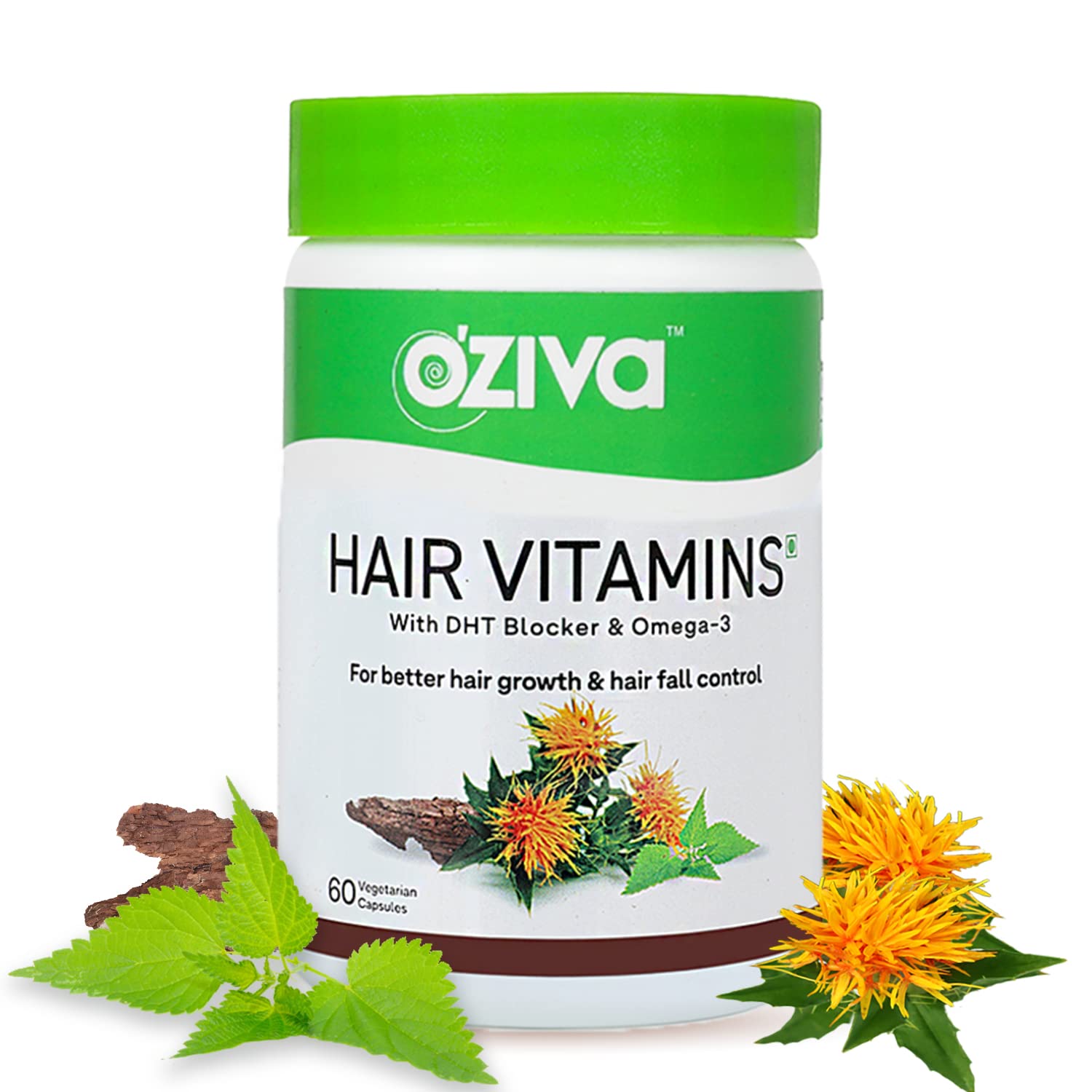 OZiva Plant Based Biotin Xtra Vitamin B7 Supplement, 60 Capsules, Soy-Free, Gluten-Free - ingredients panel (14)