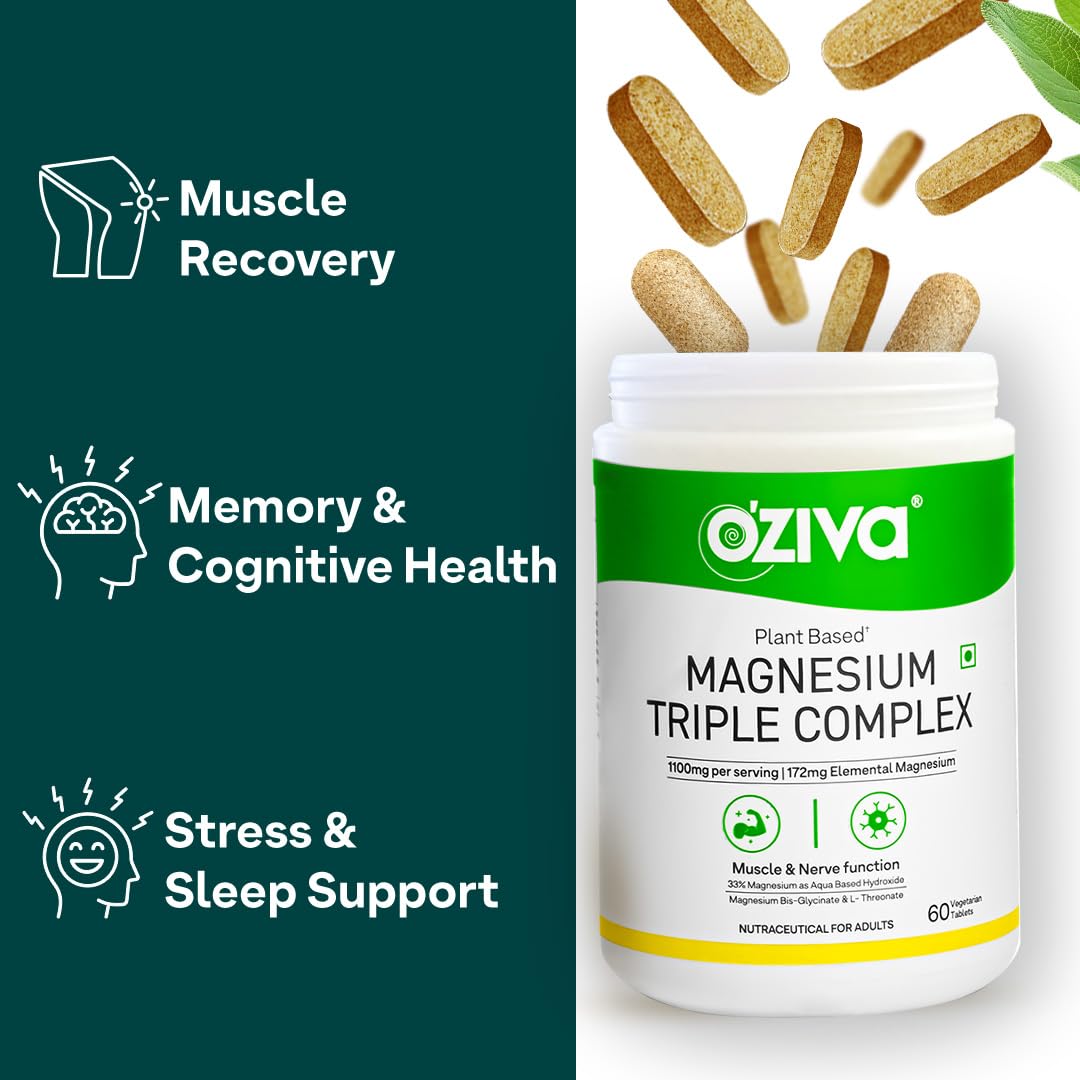 OZiva Plant Based Omega 3-6-9 Supplement, Vegan Flaxseed & Blackseed Oil, 60 Capsules - front view (11)