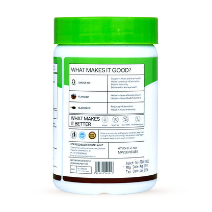 OZiva Plant Based Omega 3-6-9 Supplement, Vegan Flaxseed & Blackseed Oil, 60 Capsules - in use