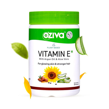OZiva Plant Based Vitamin E Capsules, 30 Capsules, Vegan & Clean Certified