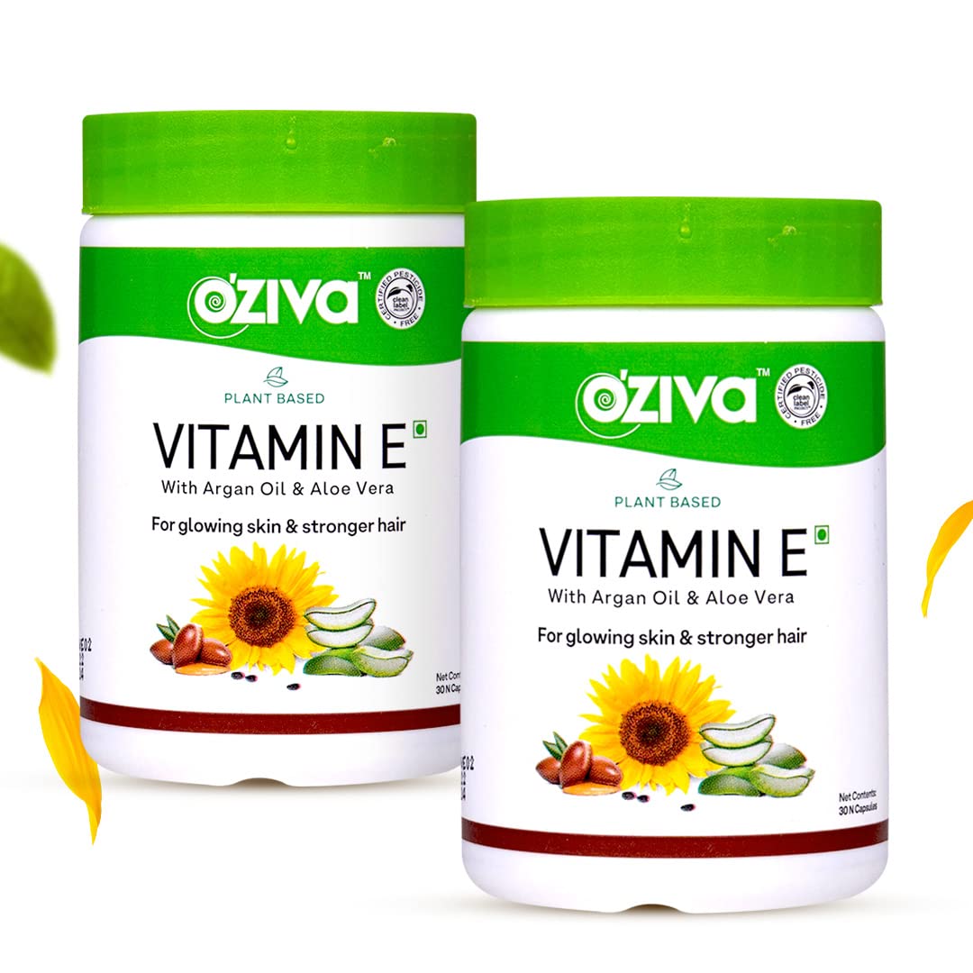 OZiva Plant Based Vitamin E Capsules, 30 Capsules, Vegan & Clean Certified (10)