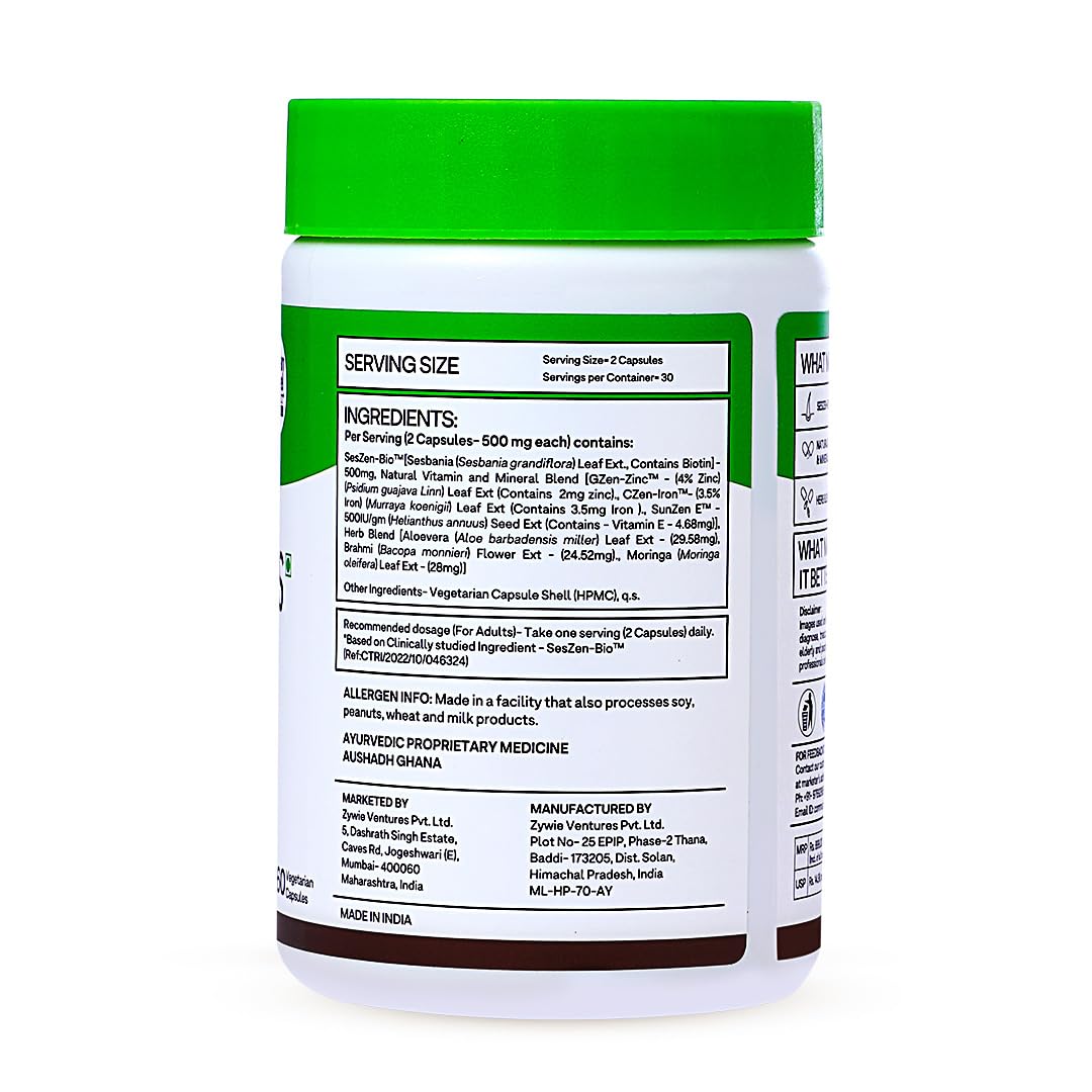 OZiva Plant Based Vitamin E Capsules, 30 Capsules, Vegan & Clean Certified - size and scale (11)