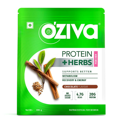 OZiva Protein & Herbs for Women Chocolate Whey Protein Powder, Supplement with Shatavari, Green Tea, Clean Protein (8)