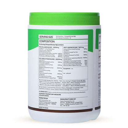 OZiva Vegan Collagen Powder, 200g, Tangy Amla Flavor, Nutritional Supplement - close-up detail (17)