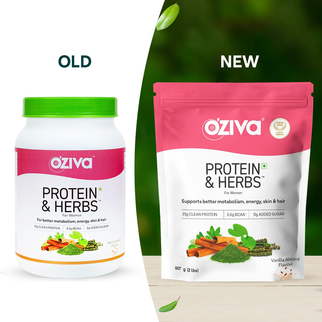 OZiva Whey Protein Powder for Women, No Added Sugar, Soy-Free, Gluten-Free - front view