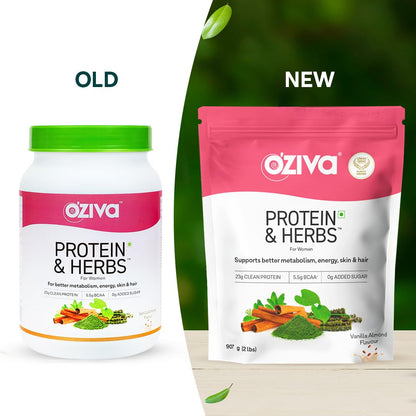 OZiva Whey Protein Powder for Women, No Added Sugar, Soy-Free, Gluten-Free - front view