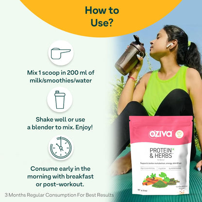 OZiva Whey Protein Powder for Women, No Added Sugar, Soy-Free, Gluten-Free - close-up detail
