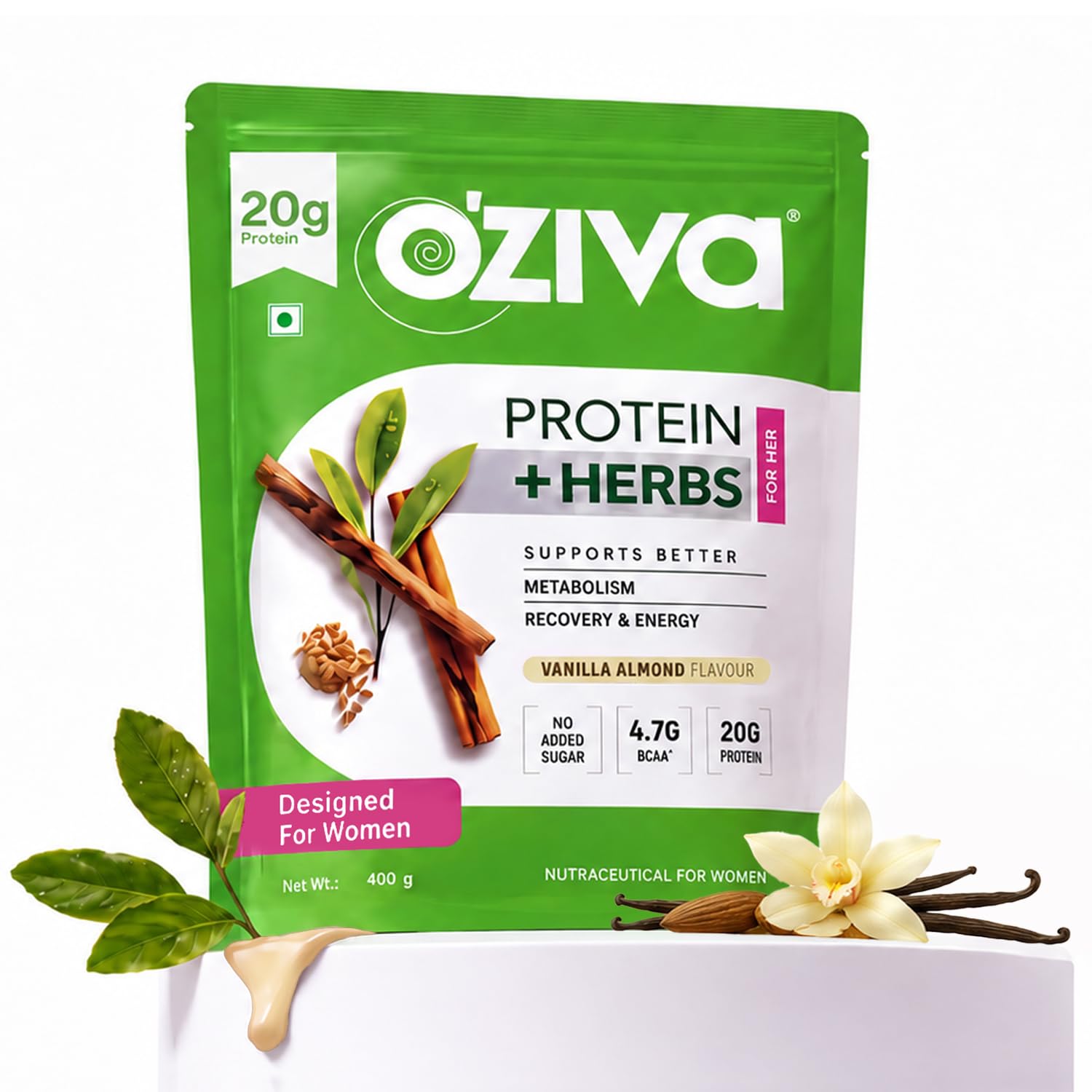 OZiva Whey Protein Powder for Women, No Added Sugar, Soy-Free, Gluten-Free (9)