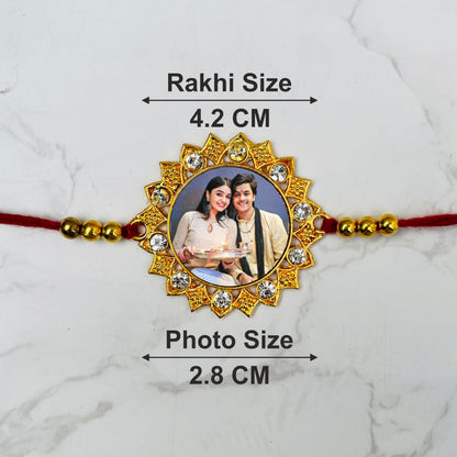 P Arts Personalized/Customized Raksha Bandhan Rakhi With Photo Of Your Brother, & Trendy rakhi for bhai with Roli Chawal and 