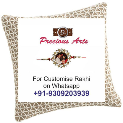 P Arts Personalized/Customized Raksha Bandhan Rakhi With Photo Of Your Brother, & Trendy rakhi for bhai with Roli Chawal and 