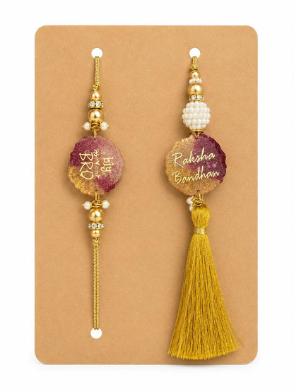 P. N. STORE Resin Rakhi for Brother, Handcrafted Raksha Bandhan Bracelet with Pearl Beads, Festive Rakhi Gift - packaging (10