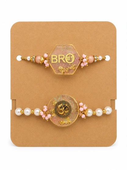 P. N. STORE Resin Rakhi for Brother, Handcrafted Raksha Bandhan Bracelet with Pearl Beads, Festive Rakhi Gift - size and scal