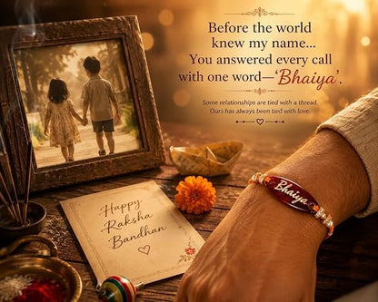 P. N. STORE Resin Rakhi for Brother, Handcrafted Raksha Bandhan Bracelet with Pearl Beads, Festive Rakhi Gift - ingredients p
