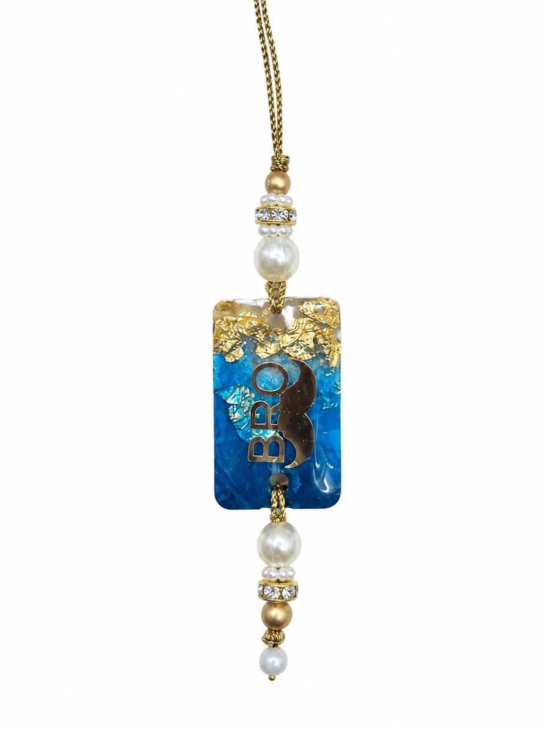 P. N. STORE Resin Rakhi for Brother, Handcrafted Raksha Bandhan Bracelet with Pearl Beads, Festive Rakhi Gift (7)